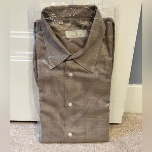 ~Ermenegildo Zegna Taupe Plaid Dress Shirt 43/17 *EUC MSRP: $295+tax